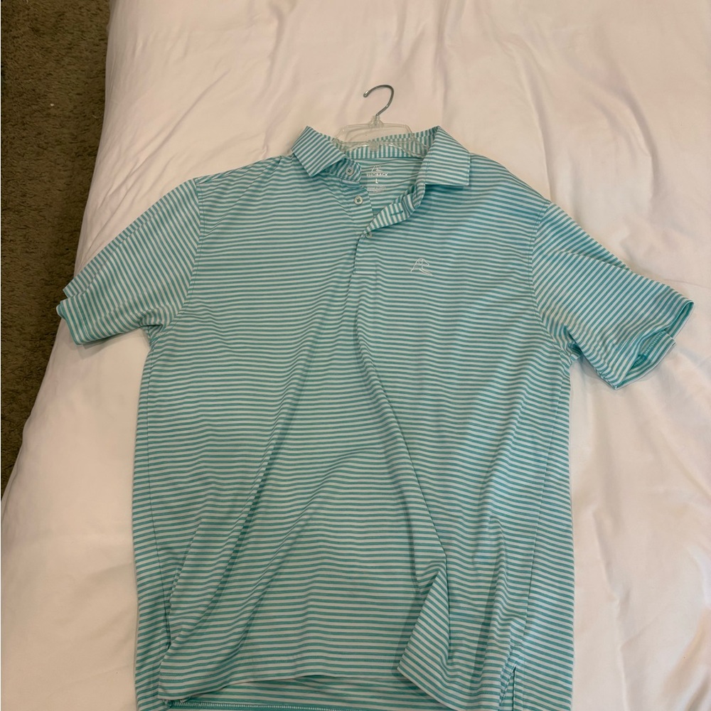 Rhoback Blue and White Polo Shirt Lightweight Athletic Wear